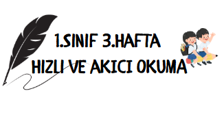 1.Sınıf 3.Hafta Hızlı Okuma Etkinlikleri